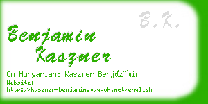 benjamin kaszner business card